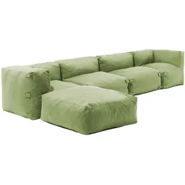 Oviala Modulares Ecksofa mit 2 Sesseln, 2 Ecken und 1 Kaktus-Hocker - Mixi