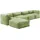 Oviala Modulares Ecksofa mit 2 Sesseln, 2 Ecken und 1 Kaktus-Hocker - Mixi
