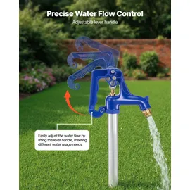 Vevor Frostsicherer Hofhydrant, 980 mm, Außenwasserhahn mit 304,8 mm Eingrabetiefe, G 3/4 Zoll Rohranschluss, Hebelgriff + Handrad, bleifreier Gartenhydrant für Bewässerung von Garten & Bauernhof