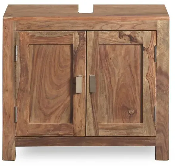 WOLFMÖBEL Waschbeckenunterschrank Yoga Holz Braun Sheesham