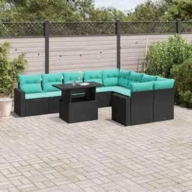 vidaXL Garten-Lounge-Set 10-tlg. schwarz