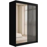 altdecor Schiebetürenschrank VESLI 120 x 215 x 61 cm Schwarz