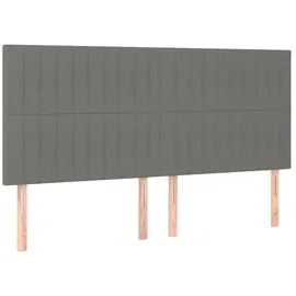 vidaXL Boxspringbett mit Matratze & LED Dunkelgrau 160x200 cm Stoff