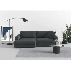 Ecksofa TRENDMANUFAKTUR "Bourbon", grau (anthrazit), B:250cm H:84cm T:176cm, 100% Polyester, Sofas, mit extra hohem Sitzkomfort, auch in Cord erhältlich