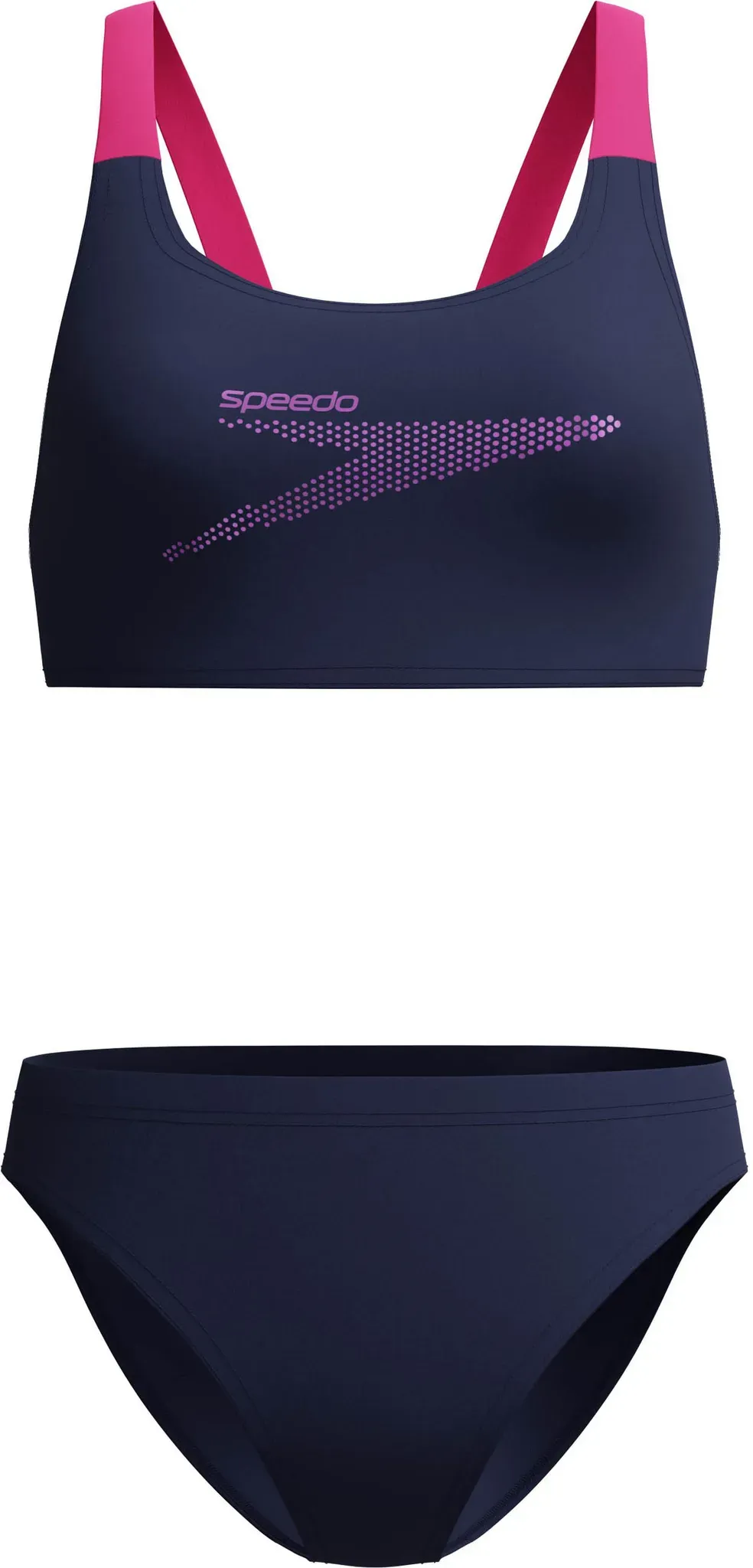SPEEDO SOLID BOOM LEADERBACK Bikini Set Damen in nvy, Größe 44 - blau