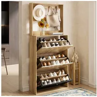 bluedeer Moderne Schuhschrank mit Spiegel 80x24x147 cm Schwarz