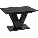 CLARK Rechteckiger Ausziehtisch 120-160 cm Hochglanz Schwarz Glamour