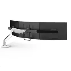 Humanscale M10 3-fach Monitorhalterung schräg mit Tischklemme (M10CMWBLB), weiß