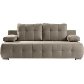 werk2 Schlafsofa WERK2 "Indigo Bettsofa mit Bettkasten, Breite 205cm, hochwertige Verarbeitung", grau (taupe), B:205cm H:90cm T:95cm, 100% Polyester, Sofas, Schlafsofa, 2-Sitzer Sofa und Schlafcouch mit Federkern & Bettkasten