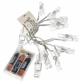 Best Season LED Lichterkette Clippy 1 m Transparent Warmweiß