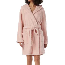 Bademantel Damen - Teddy Fleece rosa XL