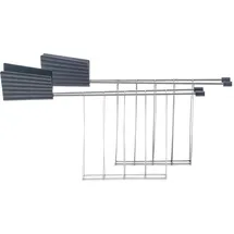Alessi Plissé MDL08RA G - Design Set Bestehend aus Zwei Toasterzangen, aus Edelstahl und aus Thermoplastischem Harz, Grau