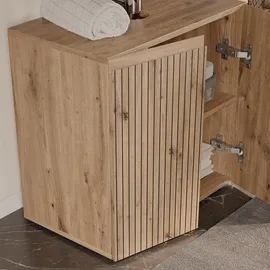 Vichy Vicco Waschbeckenunterschrank, Hellgrau, Holzwerkstoff, Rechteckig, 60x58x35 cm 2 Ablagefächer