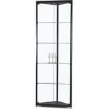 SDB Glasvitrine MPC-500-H, Eckvitrine, stehend, mit LED-Beleuchtung, 50 x 200 x 50cm, schwarz