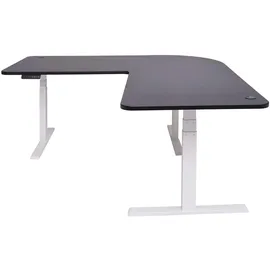 Mendler Eckschreibtisch HWC-D40 Schwarz / Weiß