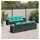 vidaXL Gartensofa-Set 9-tlg. Loungesofa schwarz