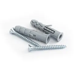 Dübel 8x40mm Set mit Schrauben Schraubenset 4x40mm 100 Stück Rahmendübel Schlagdübel Universaldübel Klimas