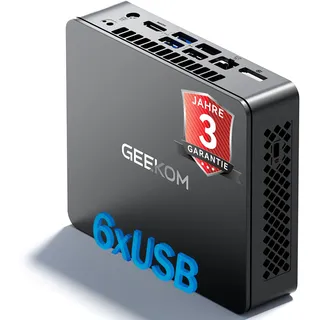 GEEKOM [Preis-Leistung] Mini PC Air12 Lite mit Intel N150 (Upgrade von N100) Mini Computer, 3-Jahren-Garantie, 6×USB/9-PIN Ports/W-11/Dual-Display 4K@60Hz/HDMI 2.0 für Business Office Multimedia
