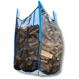 dm-Folien Holz Big Bag 100x100x160cm I 1 Stück I SWL 1.000 kg I Robuster Big Bag Holz mit Netzgewebe & Sternenboden I Big Packs für Brennholz I stabil & wiederverwendbar