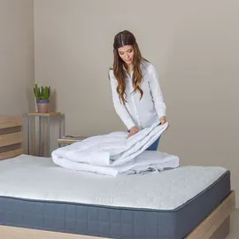sei Design Luxus Matrazenschoner – Hygienische Komfortauflage mit Polsterung 160x200 mit 4 Gummibände