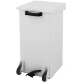 DutchDesign Treteimer mobiler Carro-Kick 55 L Weiß