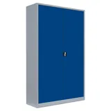 Lüllmann Stahl-Aktenschrank Kolloss Metallschrank abschließbar Büroschrank Stahlschrank 195 x 120 x 60cm Grau/Blau 530381