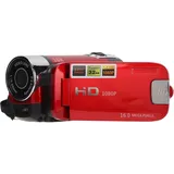 Videokamera Camcorder, 2,7 Zoll Full HD 1080P 16MP 16X Zoom Digitalkamera Recorder, mit 270° Drehung, Eingebautem Blitz, für Teenager (Rot)