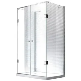 Glaszentrum Hagen 80x90x80x195cm Ares U-Duschkabine Silber