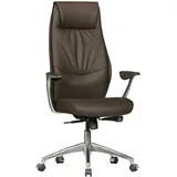 FineBuy Bürostuhl Echt-Leder Schreibtischstuhl Chefsessel Drehstuhl 120KG