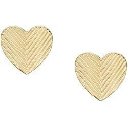 Fossil JF04654710 Damen-Ohrringe Herz Ohrstecker Goldfarben