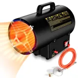 Jayseuw Gasheizgebläse Gasheizer Heizgerät Heizlüfter Bauheizer 15kW Bautrockner, 15000 W, Überhitzungsschutz für 225m2 Werkstätten, Straße...