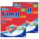 Somat Classic Spülmaschinen Tabs (2x77 Tabs), Geschirrspül Tabs für eine kraftvolle Reinigung, Spültabs hinterlassen strahlend sauberes Geschirr sogar bei niedrigen Temperaturen, 154.0 stück