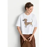 richroyal T-Shirt Hundeprint Weiß M
