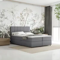 Panda möbel Boxspringbett 140x200 Everest mit Topper, mit Bettkästen,