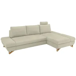Furn.Design Ecksofa in beige Struktur-Stoff Wohnzimmer Sofa Skalm