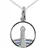 Ostsee-Schmuck Kette mit Anhänger Leuchtturm 15 mm Silber