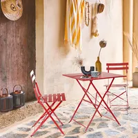 Sweeek Klappbarer Bistro-Gartentisch aus Metall 70 x 70 cm,