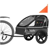 SEPNINE Fahrradkinderanhänger Platzsparender Fahrradanhänger für Kinder – faltbar, für 1–2 Kids schwarz
