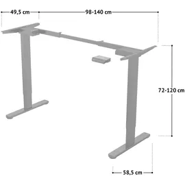 Svita Schreibtisch-Gestell elektrisch 98-140 cm x 72-120 cm