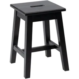 Home4You Hocker 2er Set, H 45 cm - Schwarz - Kiefernholz massiv - 2er Set
