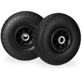 Relaxdays Sackkarrenrad PU 3.00-4 2er Set schwarz