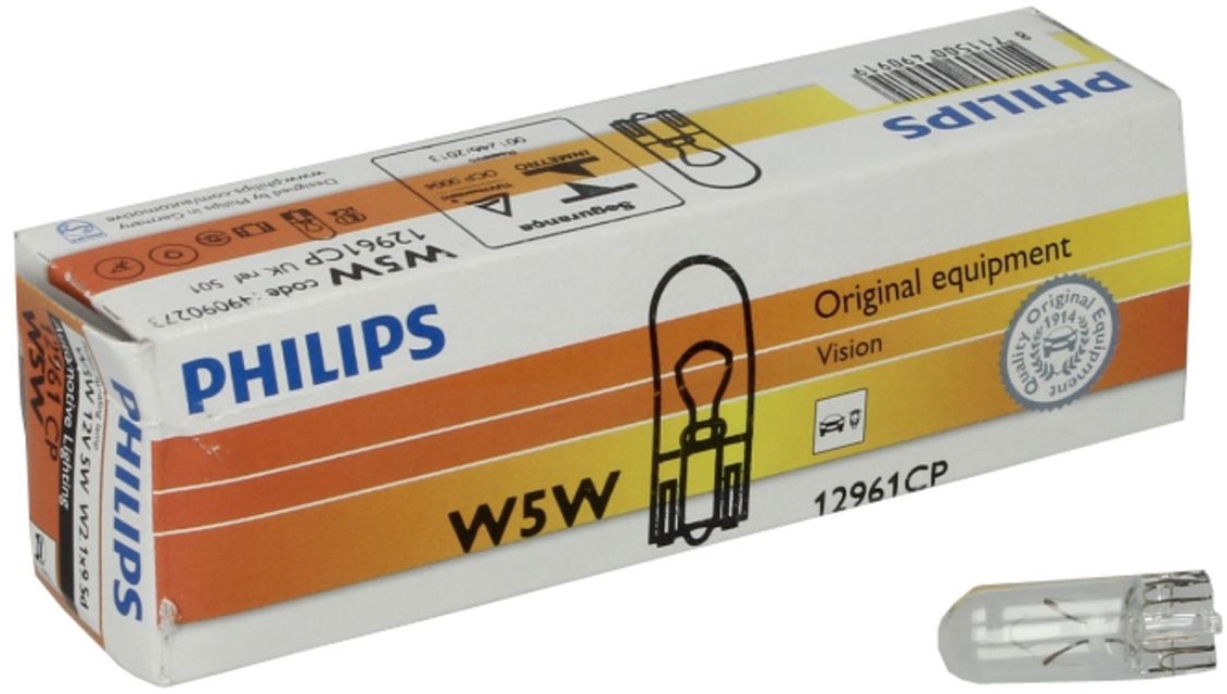 Glühlampe Sekundär PHILIPS W5W 12V, 5W, 10 Stück