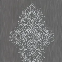 Profhome Barock Tapete Ornament 0,53 m x 10 m 5,33 m2 Blau/ Silber 319454-GU