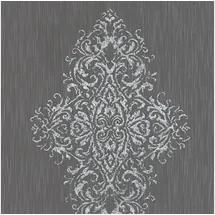 Profhome Barock Tapete Ornament 0,53 m x 10 m 5,33 m2 Blau/ Silber 319454-GU