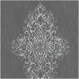 Profhome Barock Tapete Ornament 0,53 m x 10 m 5,33 m2 Blau/ Silber 319454-GU