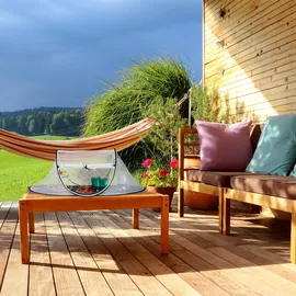 Relaxdays Fliegenhaube Lebensmittel groß 40 x 107 x 58 cm weiß-schwarz