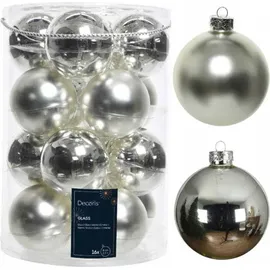 Kaemingk Weihnachtsbaumkugeln Glas 8cm Silber
