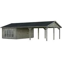 Palmako Gartenhaus Irene 21,9+5,2 m2 - 44 mm grau