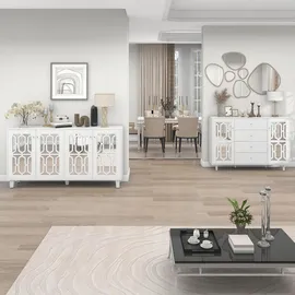 stilvora Sideboard 147,5 x 102 x 40 cm Weiß