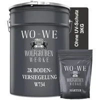 WO-WE 2K Epoxidharz Bodenversiegelung Bodenbeschichtung Klar/Farblos - 3Kg
